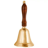 Vintage Handicrafts Brass Hand Bell with Wood Handle.